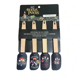 Disney Hocus Pocus 4 Pack Spatula Set Silicone with Wooden Handle